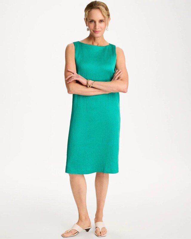 Travelers Crinkled Satin Tank Dress - image 2
